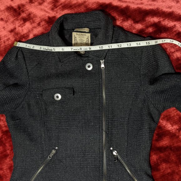 Ruff Hewn Moto Style Wool Blend Jacket - Picture 9 of 12